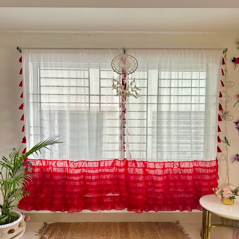 half ruffle curtains