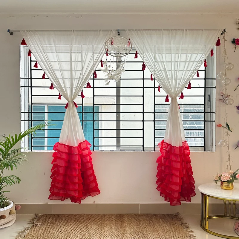 half ruffle curtains