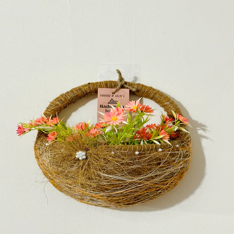 coco grass flower bucket with flower